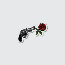 Load image into Gallery viewer, Gun and Rose Clear Sticker