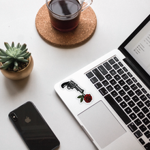 Load image into Gallery viewer, Gun and Rose Clear Sticker
