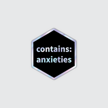 Load image into Gallery viewer, Holographic Contains Anxieties Sticker