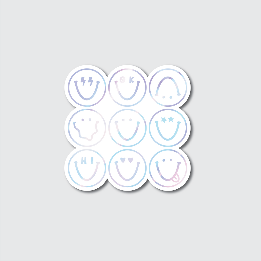 Holographic Smiley Set Sticker