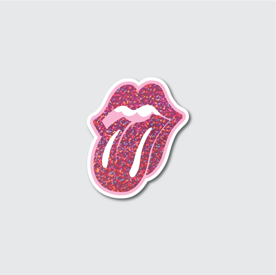 Rolling Stones Logo Glitter Sticker