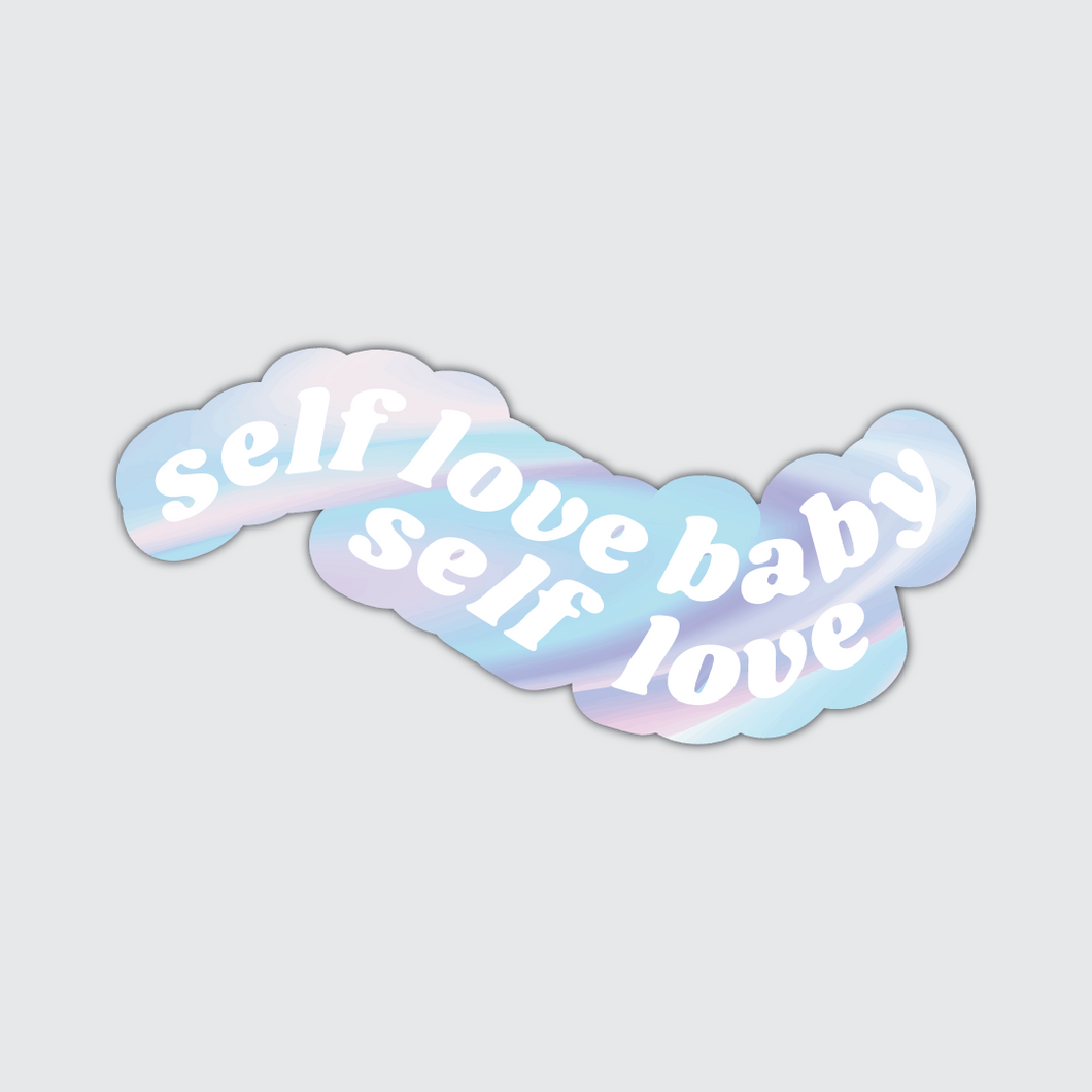 Holographic Self Love Baby Sticker